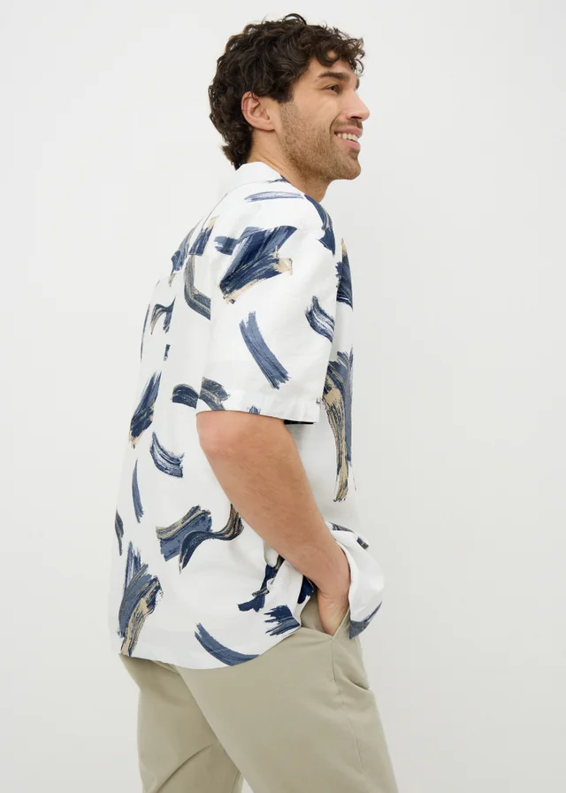 Ecru Brush Twill Short Sleeve Shirt