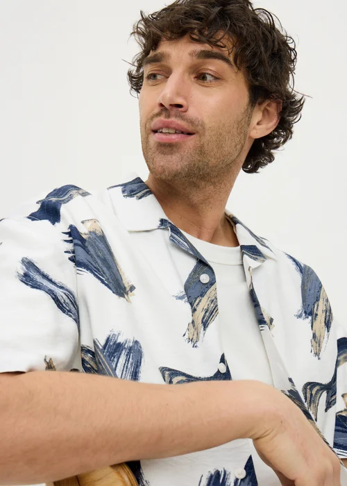 Ecru Brush Twill Short Sleeve Shirt - Small Image 3