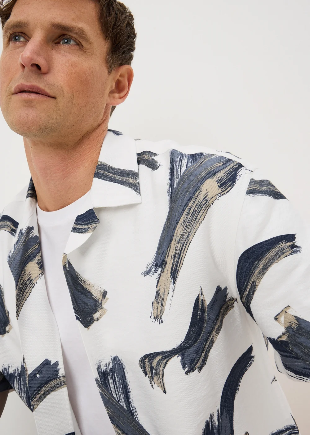 Ecru Brush Twill Short Sleeve Shirt - S Image 3