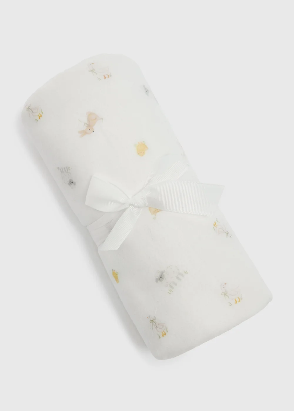 Baby White Spring Animal Shawl - One Size Image 1