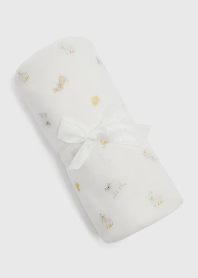 Baby White Spring Animal Shawl