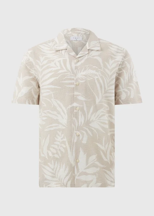 Stone Palm Seersucker Short Sleeve Shirt - Small Image 4