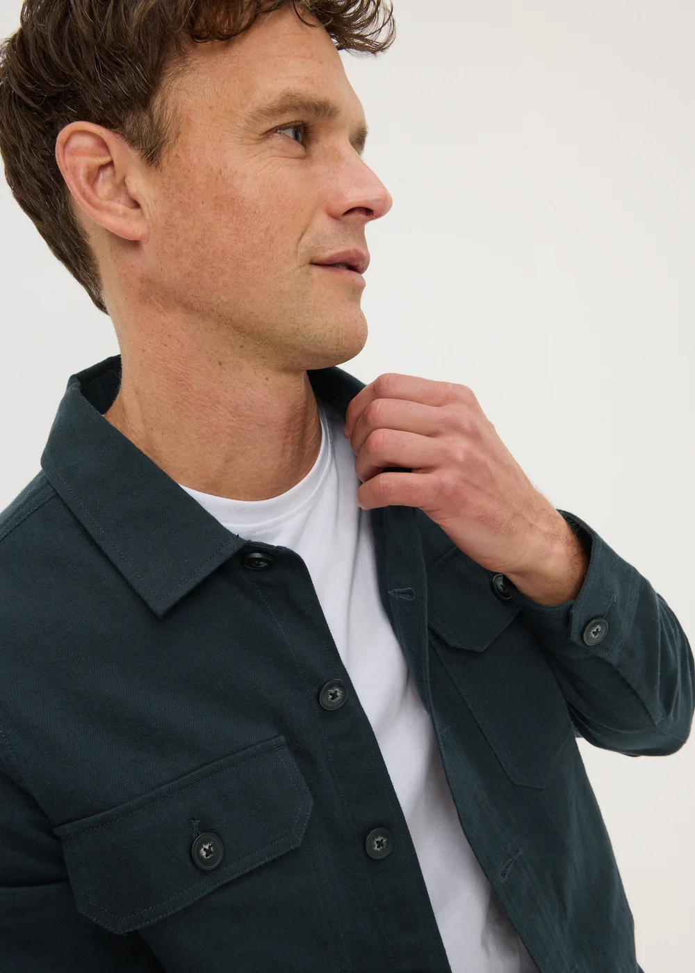 Navy Linen Blend Shacket - S Image 3