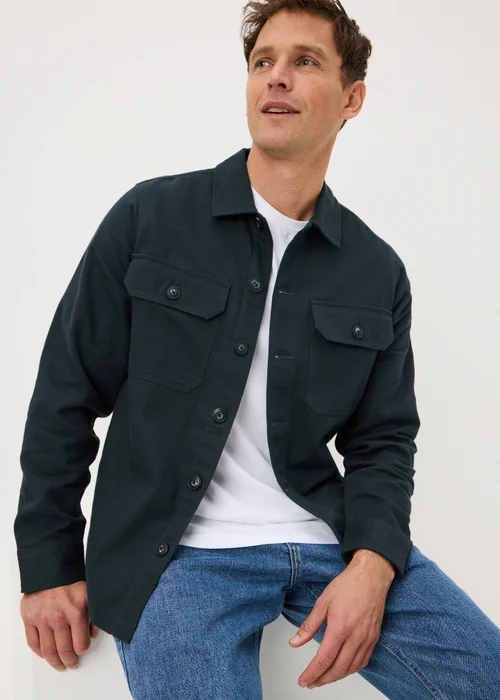 Navy Linen Blend Shacket - S Image 1