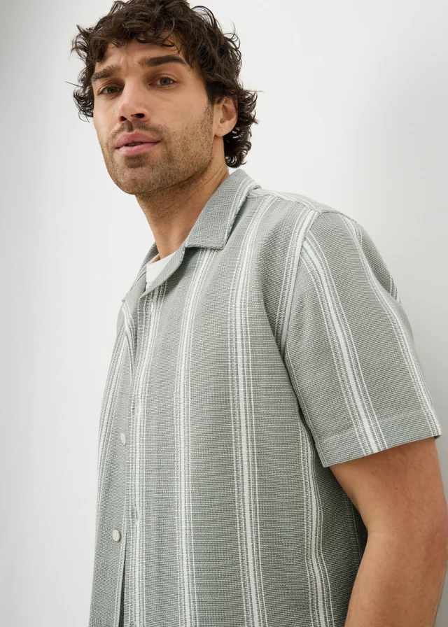 Khaki Stripe Cheesecloth Shirt