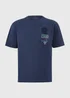 Navy Back Graphic T-Shirt - Small Image 4