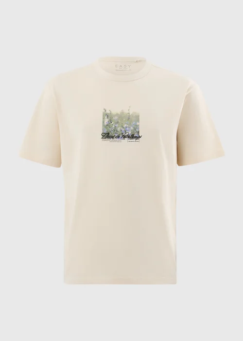 Ecru Floral Graphic T-Shirt - Small Image 4