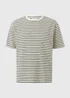 Ecru Striped Textured T-Shirt - Small Image 4
