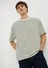 Ecru Striped Textured T-Shirt - Small Image 1
