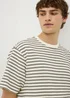 Ecru Striped Textured T-Shirt - Small Image 3
