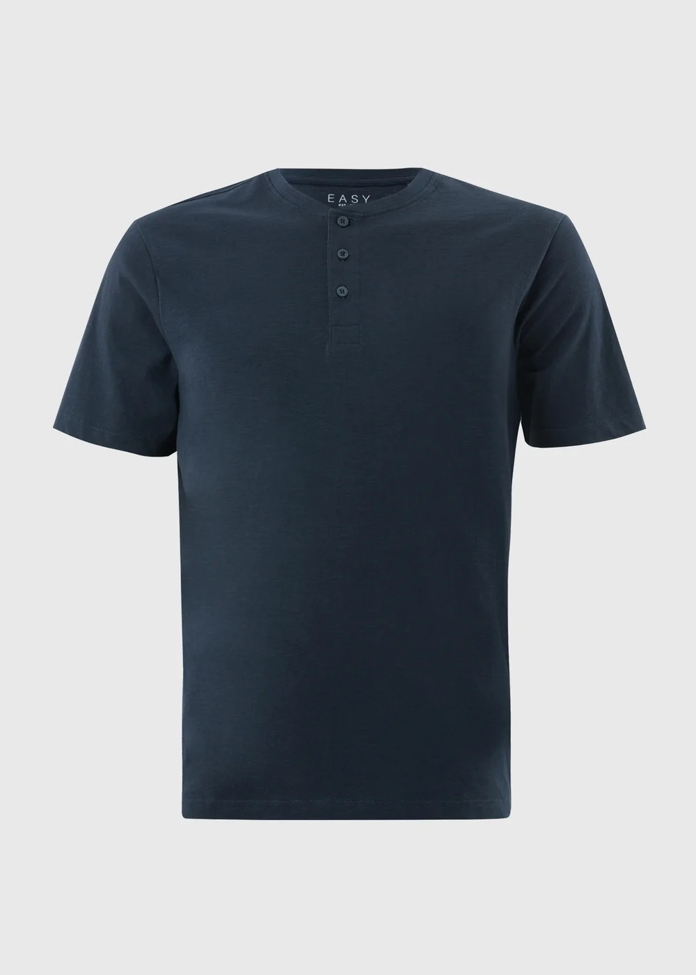 Navy Grandad Collar T-Shirt - S Image 4