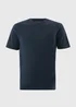 Navy Grandad Collar T-Shirt - Small Image 4