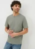 Sage Grandad Collar T-Shirt - Small Image 1