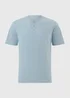Blue Grandad Collar T-Shirt - Small Image 3