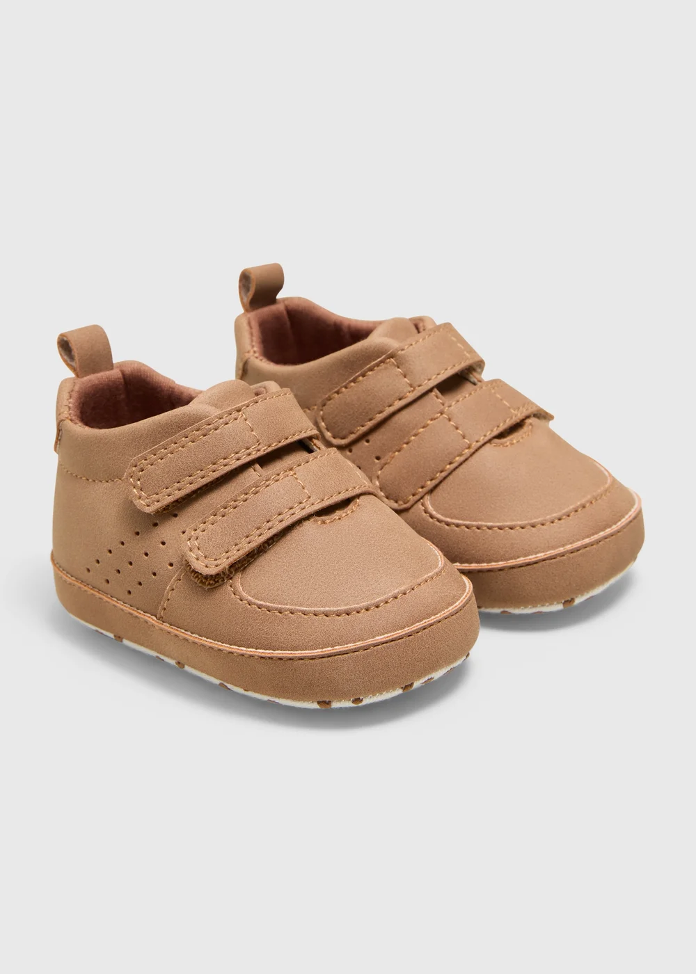 Baby Tan Brogue Shoes (Newborn-18mths) - Age 6 - 9 Months Image 1