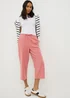 Pink Cropped Clipper Trousers - Size 8 Image 1