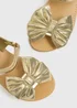 Girls Gold Bow Sandals (Younger 10-Older 5) - Size 10 Infants Image 2