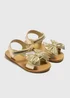 Girls Gold Bow Sandals (Younger 10-Older 5) - Size 10 Infants Image 1