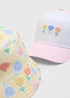 2 Pack Girls Multicolour Floral Hats (3-10yrs) - Age 7-10 Years Image 2
