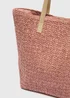 Pink Straw Shopper Bag - One Size Image 3
