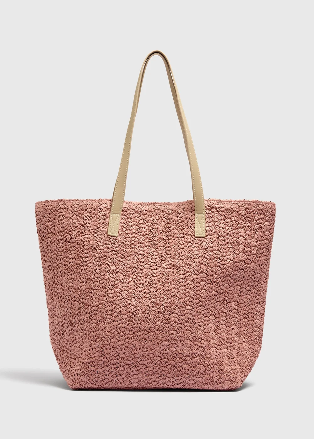 Pink Straw Shopper Bag - One Size Image 2