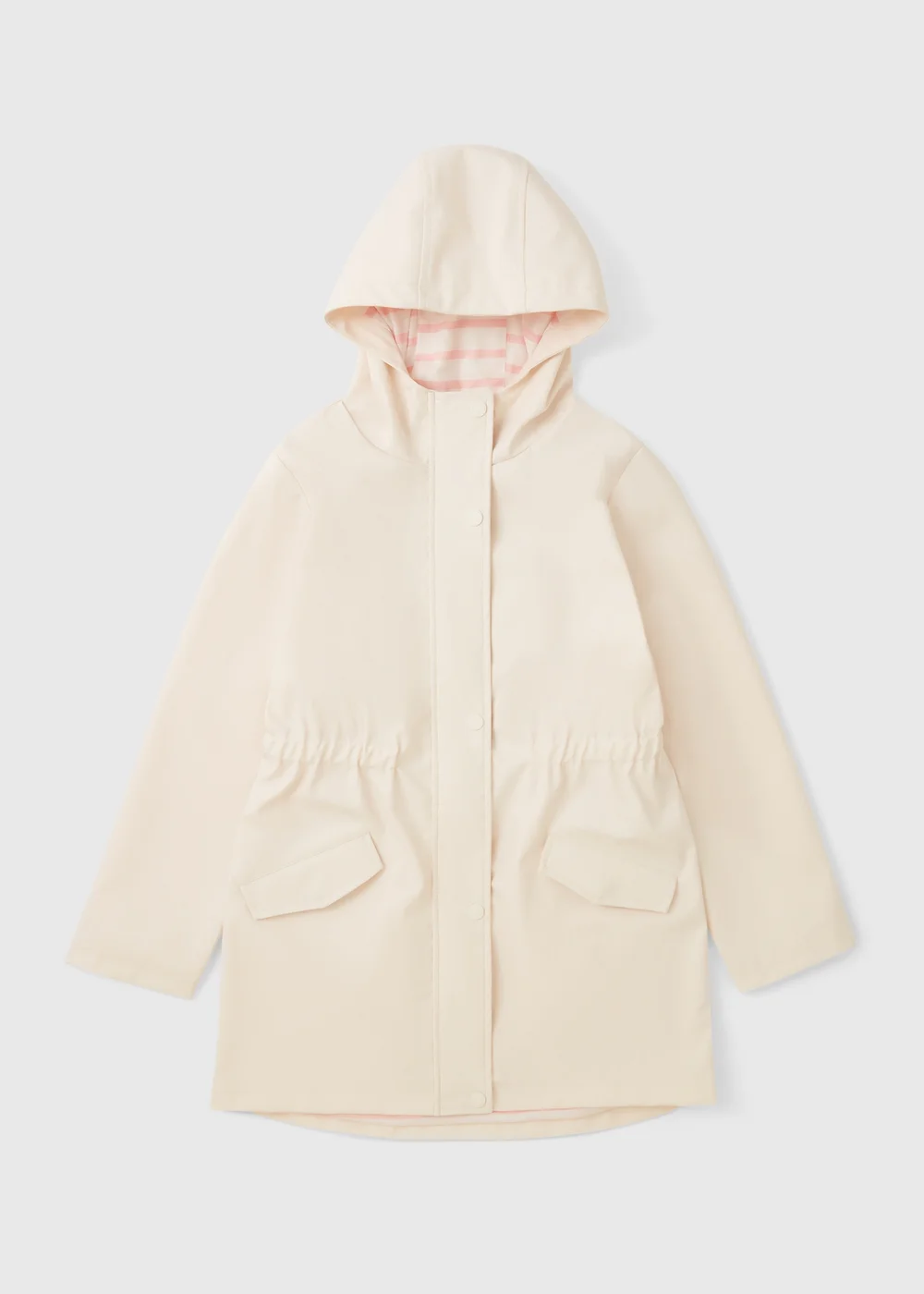 Girls Cream Elasticated Mac Coat (7-15yrs) - Age 7 Years Image 1
