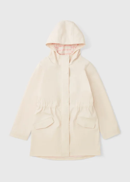 Girls Cream Elasticated Mac Coat (7-15yrs) - Age 7 Years Image 1