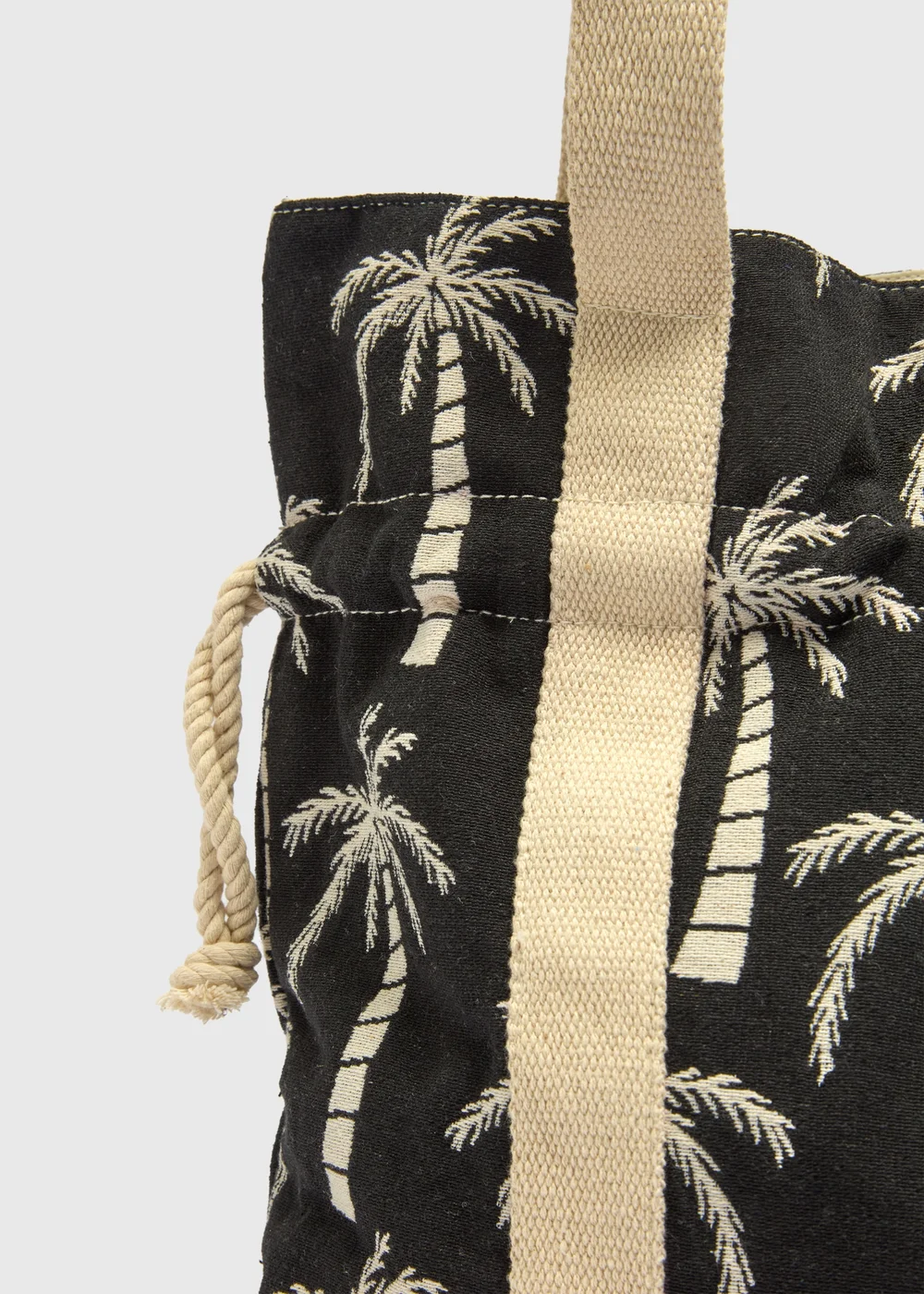 Black Palm Tree Beach Bag - One Size Image 2