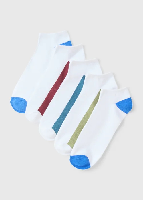 5 Pack White Footbed Trainer Socks - Sizes 6 - 8.5 Image 1