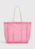 Pink Mesh Beach Bag - One Size Image 1