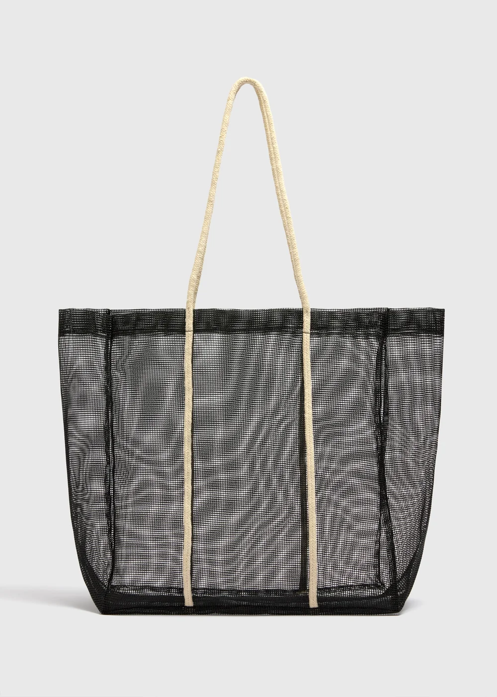Black Mesh Beach Bag - One Size Image 1