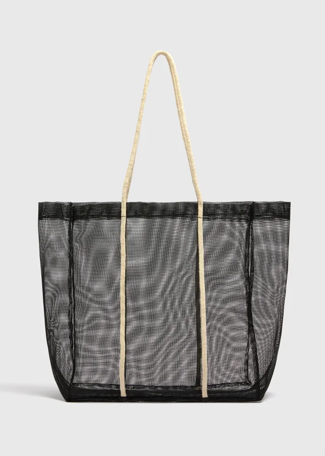 Black Mesh Beach Bag