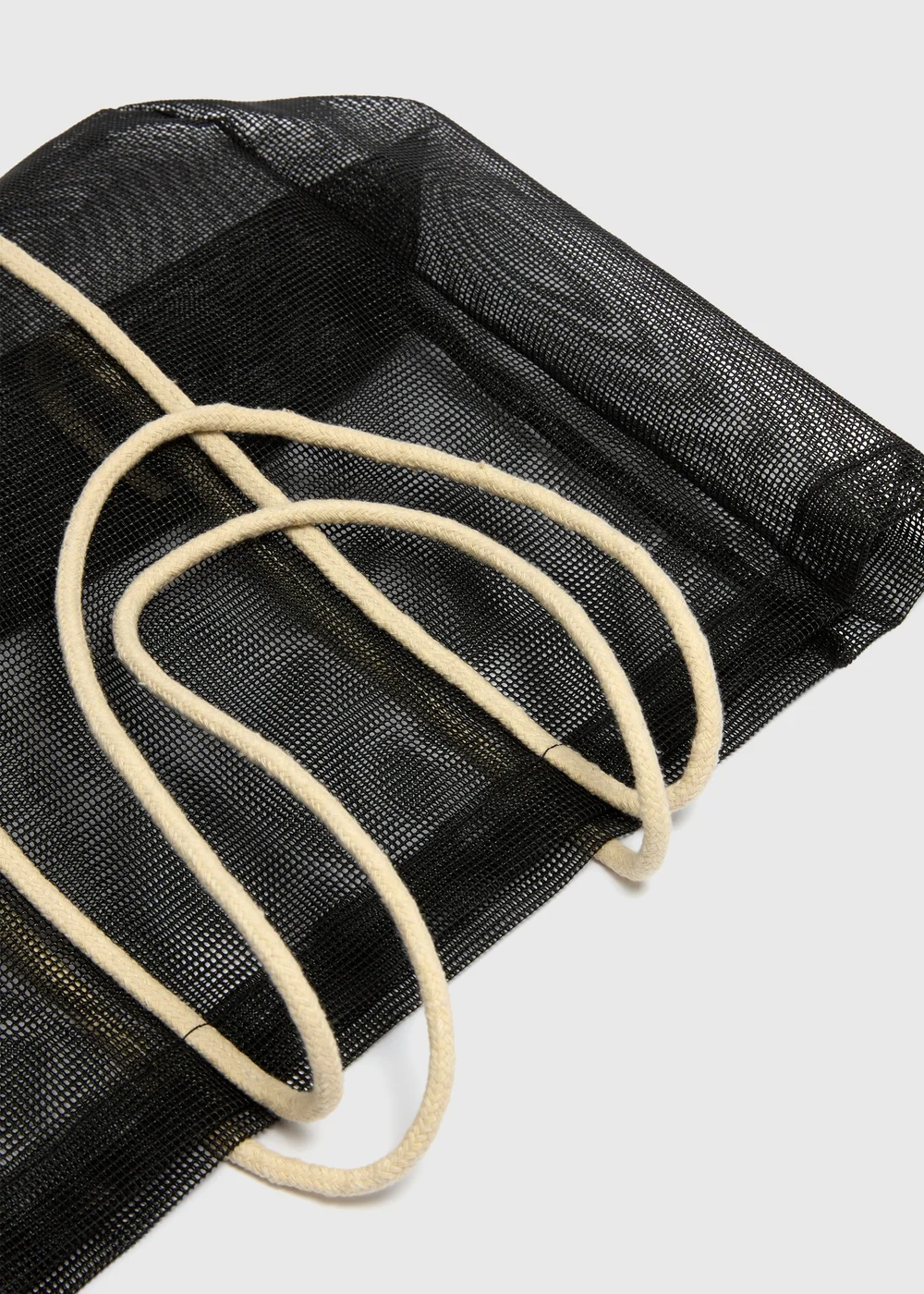 Black Mesh Beach Bag - One Size Image 2