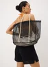 Black Mesh Beach Bag - One Size Image 1
