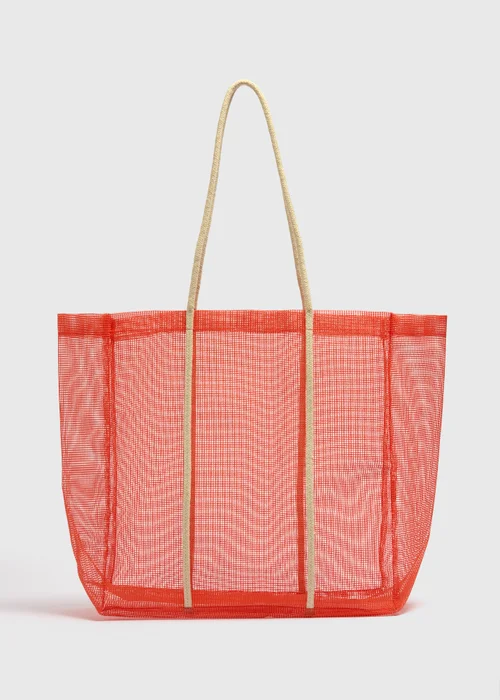 Orange Mesh Beach Bag - One Size Image 1