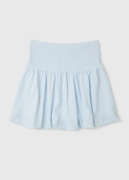 Girls Blue Stripe Crinkle Puffball Skirt - Age 7 Years Image 1