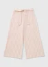 Girls Pink Stripe Crinkle Wide Leg Trousers (7-15yrs) - Age 7 Years Image 1