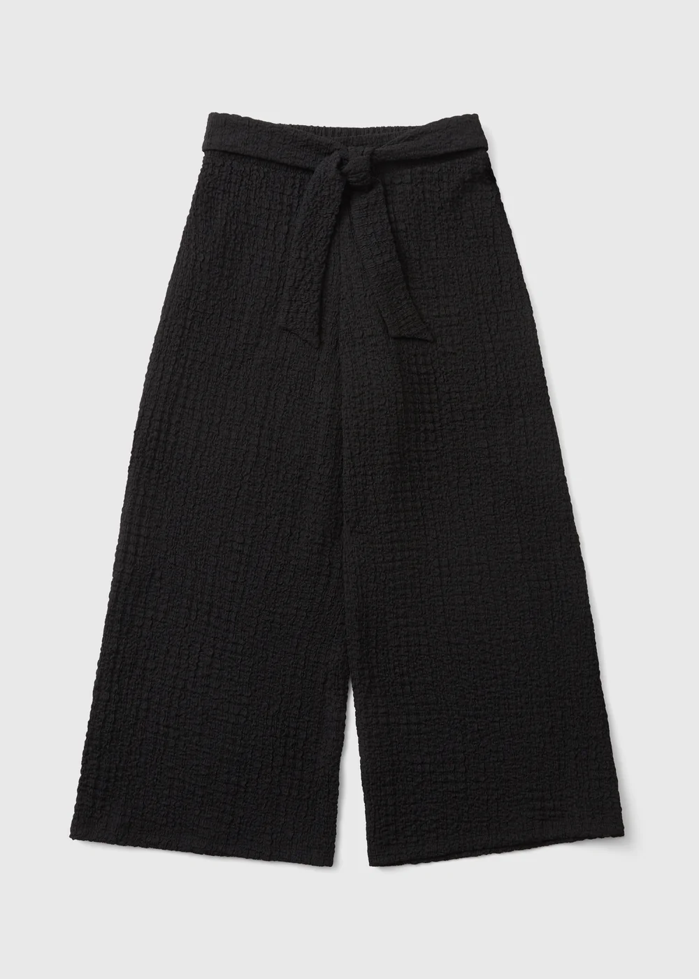 Girls Black Crinkle Wide Leg Trousers (7-15yrs) - Age 7 Years Image 1