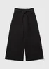 Girls Black Crinkle Wide Leg Trousers (7-15yrs) - Age 7 Years Image 1