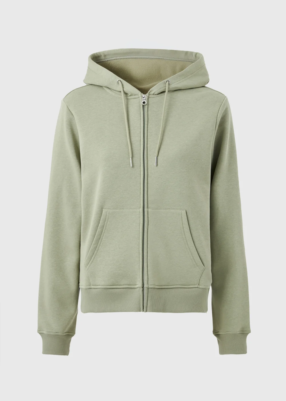Sage Green Zip Up Hoodie - Small Image 1