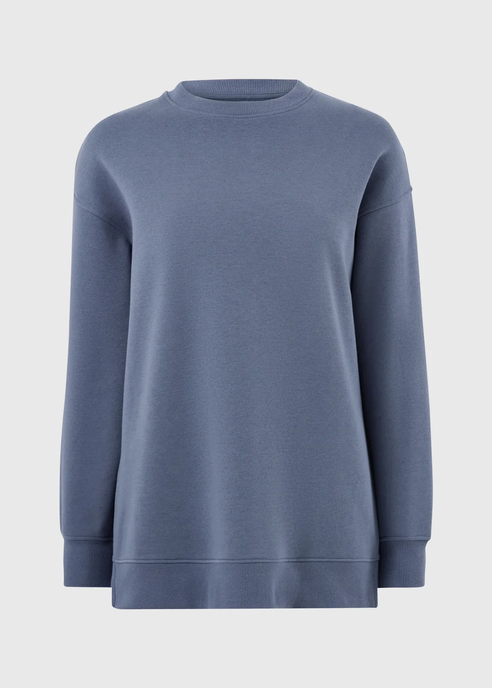 Steel Blue Longline Sweatshirt - Small Image 1