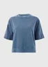 Dusk Blue Acid Wash Short Sleeve Sweatshirt - Extra small Image 1