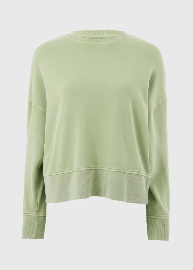 Sage Green Acid Wash Sweatshirt