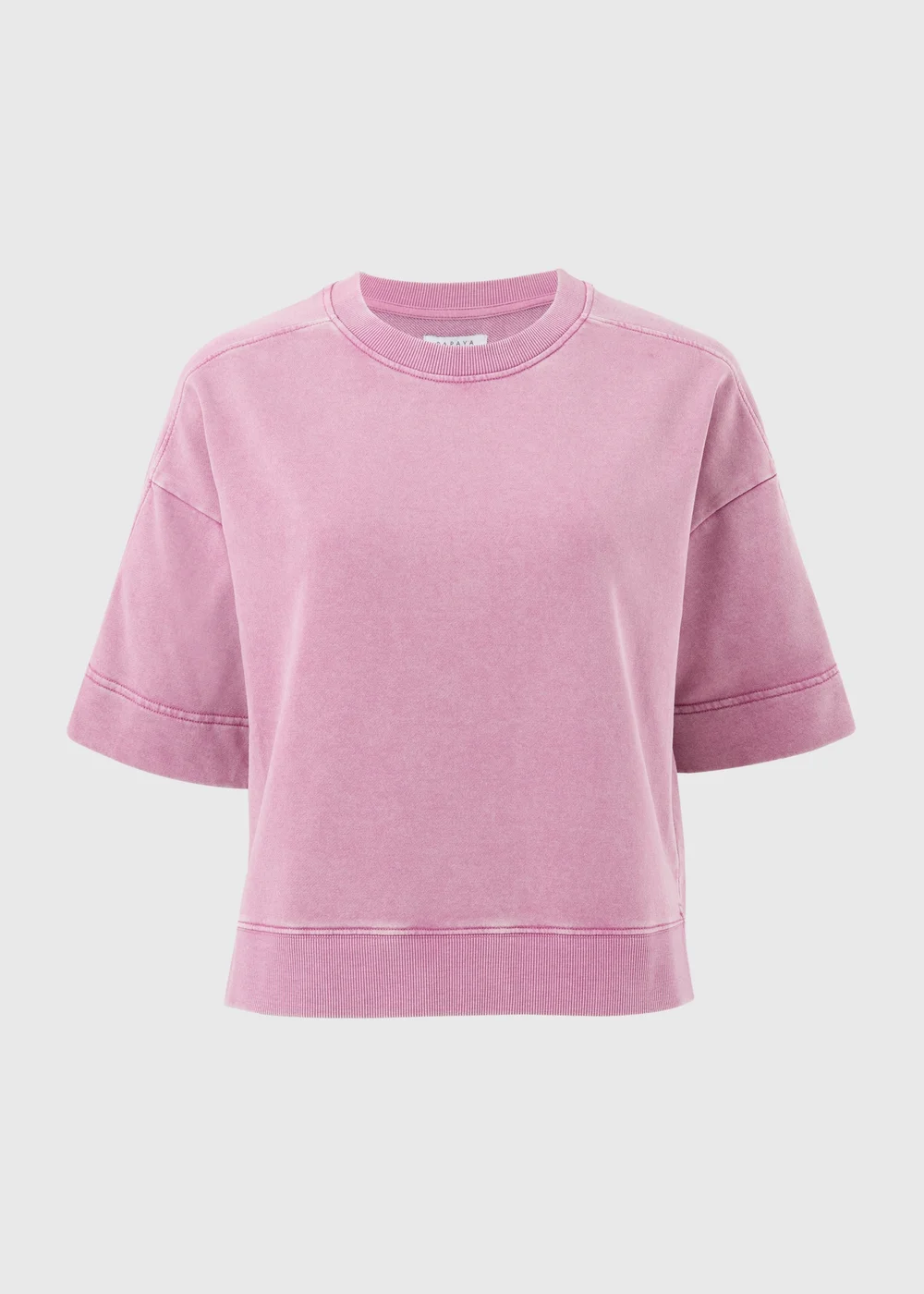 Raspberry Acid Wash Short Sleeve Sweatshirt - Extra small Image 1