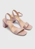 Blush Pink Block Heels - Size 3 Image 1