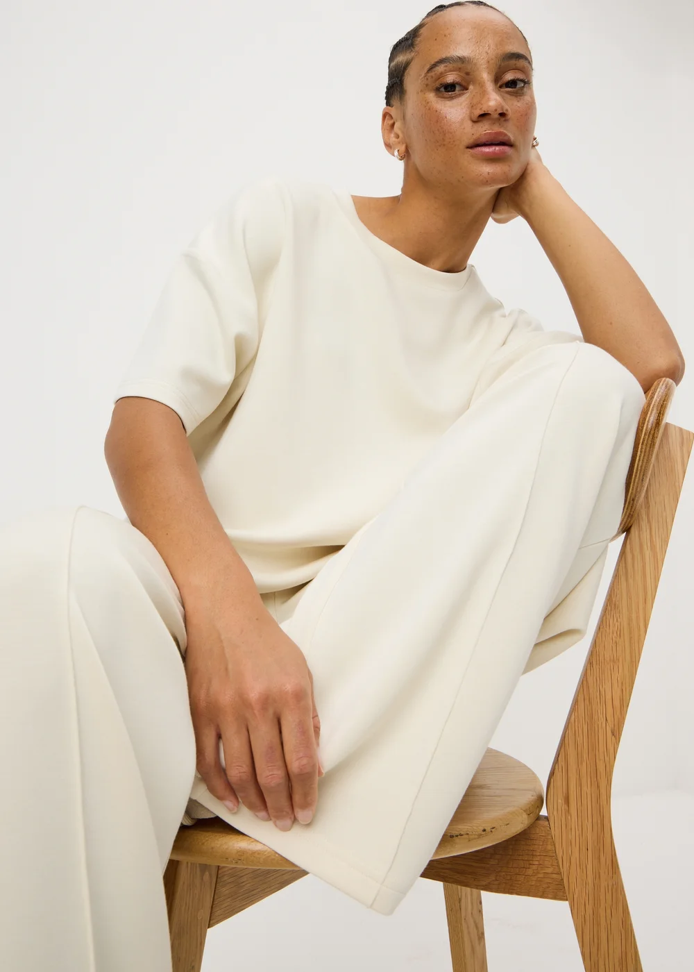 Souluxe Cream Supersoft Co Ord Top - M Image 1
