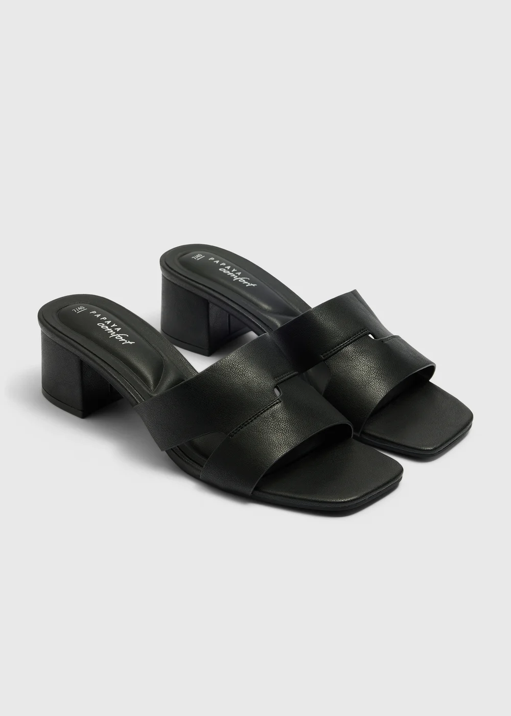 Black Mule Block Heels - Size 3 Image 2