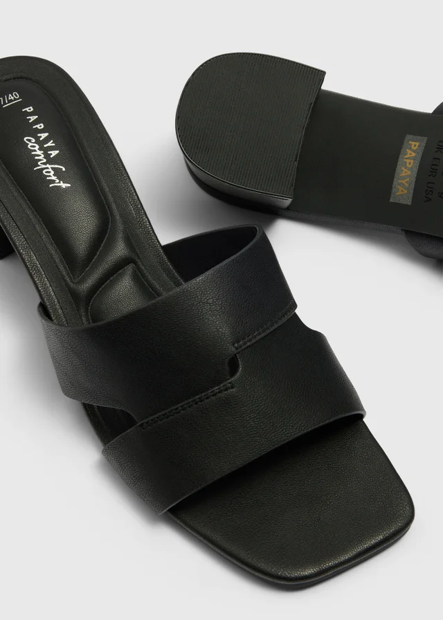 Black Mule Block Heels