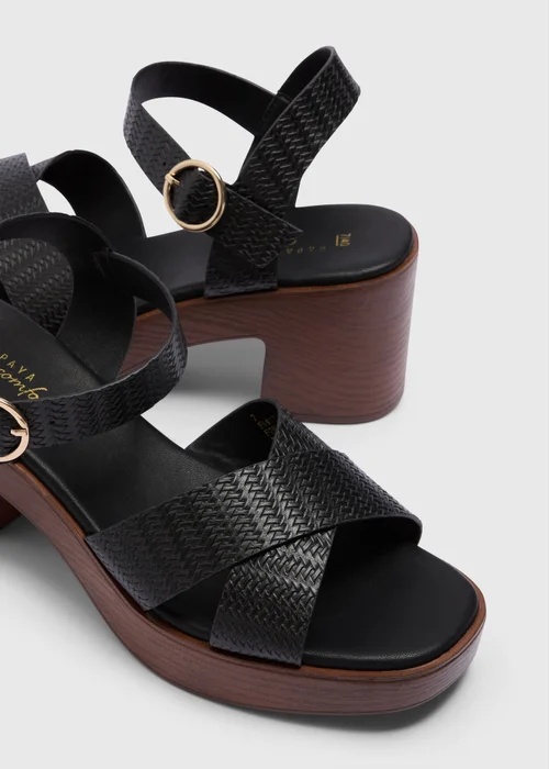 Black Clog Block Heel Sandals - Size 3 Image 2