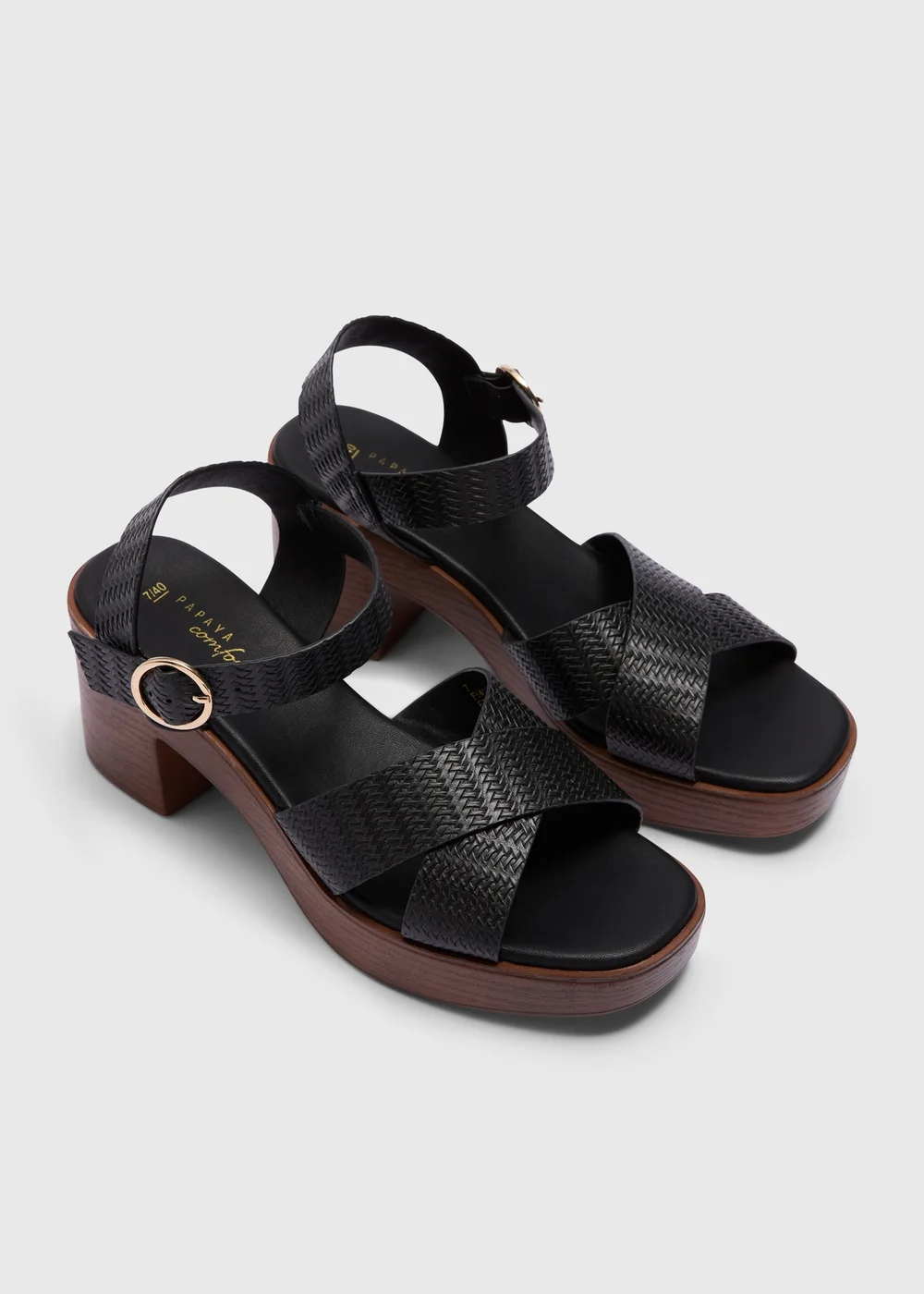 Black Clog Block Heel Sandals - Size 3 Image 1